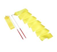 sourcing map Lot de 2 rubans de danse rythmique de 200 cm pour entraînement de gymnastique, danse artistique, jaune clair