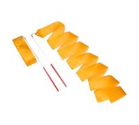 sourcing map Lot de 2 rubans de danse rythmique de 200 cm pour entraînement de gymnastique, danse artistique, jaune vif