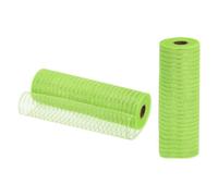 sourcing map Lot de 2 rubans décoratifs en maille de jute de 25,4 cm x 9,1 m pour couronne de Noël, décoration de fête, loisirs créatifs (vert avec feuille verte)