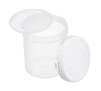 sourcing map Lot de 2 seaux de peinture vides en plastique avec couvercle à bande d'étanchéité, 1000 ml, transparent