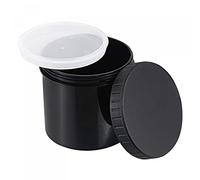 sourcing map Lot de 2 seaux de peinture vides en plastique de 500 ml avec couvercle hermétique Noir