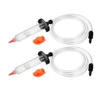 sourcing map Lot de 2 seringues distributrices de colle pour tube d'air 10 cc, adaptateur de seringues en plastique transparent avec piston, capuchon d'extrémité, chapeau supérieur pour distribution