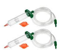 sourcing map Lot de 2 seringues distributrices de colle pour tube d'air 30 cc, adaptateur de seringues en plastique transparent avec piston, capuchon d'extrémité, chapeau supérieur pour distribution