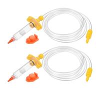 sourcing map Lot de 2 seringues distributrices de colle pour tube d'air 5 cc, adaptateur de seringues en plastique transparent avec piston, capuchon d'extrémité, chapeau supérieur pour distribution de