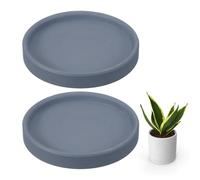 sourcing map Lot de 2 soucoupes rondes en céramique de 10,2 cm pour pots de fleurs, soucoupes robustes pour intérieur et extérieur, bleu