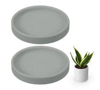 sourcing map Lot de 2 soucoupes rondes en céramique de 10,2 cm pour pots de fleurs, soucoupes robustes pour intérieur et extérieur, gris foncé