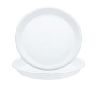 sourcing map Lot de 2 soucoupes rondes en plastique de 24,1 cm pour pot de fleurs - Plateau de drainage pour intérieur et extérieur - Blanc perle