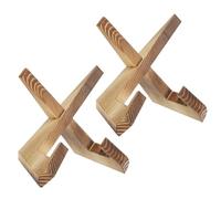 sourcing map Lot de 2 supports d'assiettes en bois pour présentation, 16,5 cm, cadre décoratif pour plateaux, bols, plats, photos, livres, table, décoration artistique, marron clair