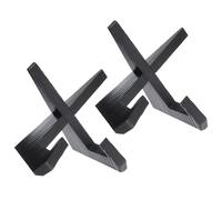 sourcing map Lot de 2 supports d'assiettes en bois pour présentation, 16,5 cm, chevalet décoratif pour plateaux, bols, plats, photos, livres, décoration de table, noir