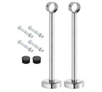 sourcing map Lot de 2 supports de fixation au plafond pour tubes de 3,20 cm | Support de tringle à rideau en acier inoxydable pour tringle à rideau de salle de bain