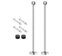 sourcing map Lot de 2 supports de fixation au plafond pour tuyau de 2,6 cm, supports de tringle à rideaux en acier inoxydable pour armoire, salle de bain, tuyau de rideau, 50 cm de long