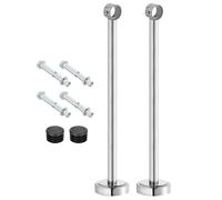 sourcing map Lot de 2 supports de fixation au plafond pour tuyau de 2,6 cm, supports de tringle à rideaux en acier inoxydable pour armoire, salle de bain, tuyau de rideau, 40 cm de long