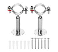 sourcing map Lot de 2 supports de fixation murale au plafond en acier inoxydable 304 avec vis pour tuyau OD 45-48 mm, hauteur réglable de 100 à 150 mm