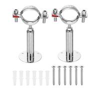sourcing map Lot de 2 supports de fixation murale au plafond en acier inoxydable 304 avec vis pour tuyau OD 42-45 mm, hauteur réglable de 100 à 150 mm