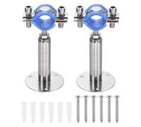 sourcing map Lot de 2 supports de fixation murale au plafond en acier inoxydable 304 avec vis pour tuyau OD de 25 à 27 mm, hauteur réglable de 100 à 150 mm