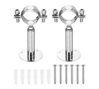sourcing map Lot de 2 supports de fixation murale au plafond en acier inoxydable 304 avec vis pour tuyau OD 38-40 mm, hauteur réglable de 100 à 150 mm
