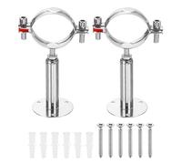 sourcing map Lot de 2 supports de fixation murale au plafond en acier inoxydable 304 avec vis pour tuyau OD 51-57 mm, hauteur réglable de 100 à 150 mm