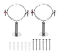 sourcing map Lot de 2 supports de fixation murale au plafond en acier inoxydable 304 avec vis pour tuyau OD de 102 à 108 mm, hauteur réglable de 100 à 150 mm