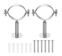 sourcing map Lot de 2 supports de fixation murale au plafond en acier inoxydable 304 réglable avec vis pour tuyau OD 80-89 mm, hauteur réglable de 100 à 150 mm