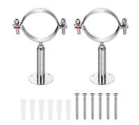 sourcing map Lot de 2 supports de fixation murale au plafond en acier inoxydable 304 réglable avec vis pour tuyau OD 70-76 mm, hauteur réglable de 100 à 150 mm