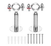 sourcing map Lot de 2 supports de fixation murale au plafond en acier inoxydable 304 réglable avec vis pour tuyau OD 32-34 mm, hauteur réglable de 100 à 150 mm