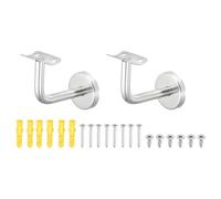 sourcing map Lot de 2 supports de main courante en acier inoxydable, support mural avec vis, surface incurvée pour escalier à domicile et hôtel (6,1 x 6,3 cm)