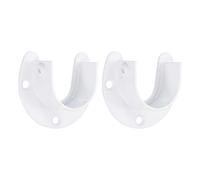 sourcing map Lot de 2 supports de tringle de placard en acier inoxydable, 3,2 cm de diamètre, en forme de U pour armoire, rideau, douche, blanc