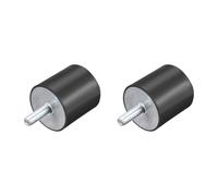 sourcing map Lot de 2 supports en caoutchouc filetés M8, isolateurs de vibrations, amortisseurs cylindriques en caoutchouc 40 x 40 mm