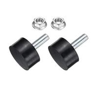 sourcing map Lot de 2 supports en caoutchouc filetés M8, isolateurs de vibrations, amortisseurs cylindriques avec goujons 30 x 15 mm avec écrous antidérapants