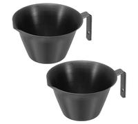 sourcing map Lot de 2 tasses à expresso en acier inoxydable avec poignée, ouverture en forme de V, tasses à mesurer avec échelle pour préparer le café, les cocktails, 100 ml (noir)