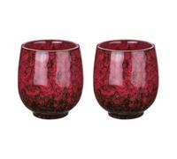sourcing map Lot de 2 tasses à thé chinoises en céramique de 153,4 g - Service à thé traditionnel Gong Fu japonais sans poignée pour maté, thé, café, vin, boissons, rouge chaud