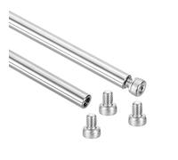 sourcing map Lot de 2 tiges de guidage linéaire en acier trempé chromé, 6 x 350 mm, avec vis, diamètre du trou intérieur de 4 mm pour imprimante 3D, machine CNC