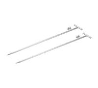 sourcing map Lot de 2 tiges de mise à la terre galvanisées à froid 0,8 m Plaque de soudure en forme de T double trou pour antenne parabolique clôture électrique