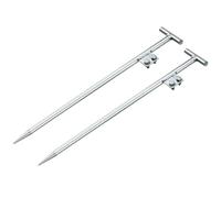 sourcing map Lot de 2 tiges de terre galvanisées à froid - 1 m - Plaque de soudure en forme de T - Double trou - Piquet de mise à la terre pour antenne parabolique - Clôture électrique