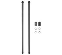 sourcing map Lot de 2 tiges droites de 350 mm en acier au carbone M10 à double extrémité avec écrous de verrouillage pour lampes de table, lampadaires, plafonniers, noir