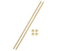 sourcing map Lot de 2 tiges entièrement filetées en laiton, M4 x 0,7 mm, filetage à droite avec écrous hexagonaux en laiton massif, tiges de vis filetées de 200 mm de long pour ancres, boulons