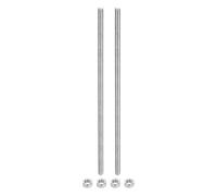 sourcing map Lot de 2 tiges entièrement filetées M8 x 350 mm avec 4 écrous hexagonaux, pas de filetage de 1,25 mm, tiges filetées à droite en acier inoxydable 304