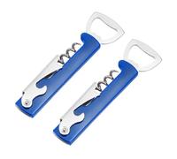 sourcing map Lot de 2 tire-bouchon en acier inoxydable durable pour bar, fête, mariage, maison, voyage, bleu