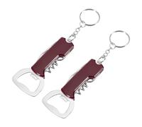 sourcing map Lot de 2 tire-bouchons en acier inoxydable durable pour bar, fête, mariage, maison, voyage, rouge foncé