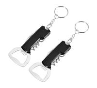 sourcing map Lot de 2 tire-bouchons en acier inoxydable durable pour bar, fête, mariage, maison, voyage, noir