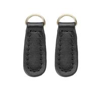 sourcing map Lot de 2 tirettes de fermeture éclair en cuir de vache de 4,1 cm pour réparation de vêtements, vestes, bottes (noir)