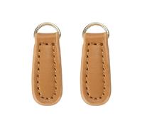 sourcing map Lot de 2 tirettes de fermeture éclair en cuir de vache de 4,1 cm pour réparation de vêtements, vestes, bottes (kaki)