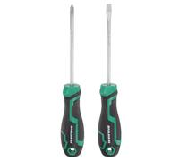 sourcing map Lot de 2 tournevis PH1 + SL5 de 19,6 cm de long en acier S2 magnétique Phillips et tournevis plats avec poignée ergonomique pour fixation, desserrage, réparation DIY