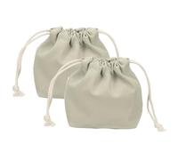 sourcing map Lot de 2 trousses de maquillage avec cordon de serrage, 11,9 cm, trousse de maquillage pour femme, trousse de toilette pour accessoires de toilette de voyage, gris