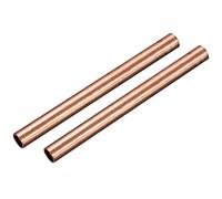 sourcing map Lot de 2 tubes en cuivre, 15 mm de diamètre extérieur et 1 mm, épaisseur de paroi de 150 mm de long, tubes ronds pour industrie, projets de bricolage