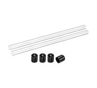 sourcing map Lot de 2 tubes ronds en acrylique rigide transparent avec capuchons en caoutchouc pour plomberie, éclairage, aquarium, projets de bricolage - 18 mm x 20 mm (DI x OD)