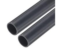 sourcing map Lot de 2 tubes ronds rigides en PVC - 10 mm x 12 mm x 22,9 cm - Gris foncé - Résistant aux impacts - Pour tuyaux d'eau, travaux manuels, manchons de câbles