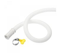 sourcing map Lot de 2 tuyaux de vidange universels pour climatiseur 16 mm ID 2 m avec collier de serrage pour machines à laver, blanc