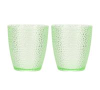 sourcing map Lot de 2 verres réutilisables en plastique transparent de 200 ml, incassables, empilables pour bière, cocktail, eau, jus, whisky (vert)