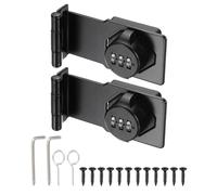 sourcing map Lot de 2 verrous d'armoire sans vec code à combinaison - 90 degrés 12,7 cm - Loquet mécanique à mot de passe rotatif pour armoire de classement, tiroir, placard, noir